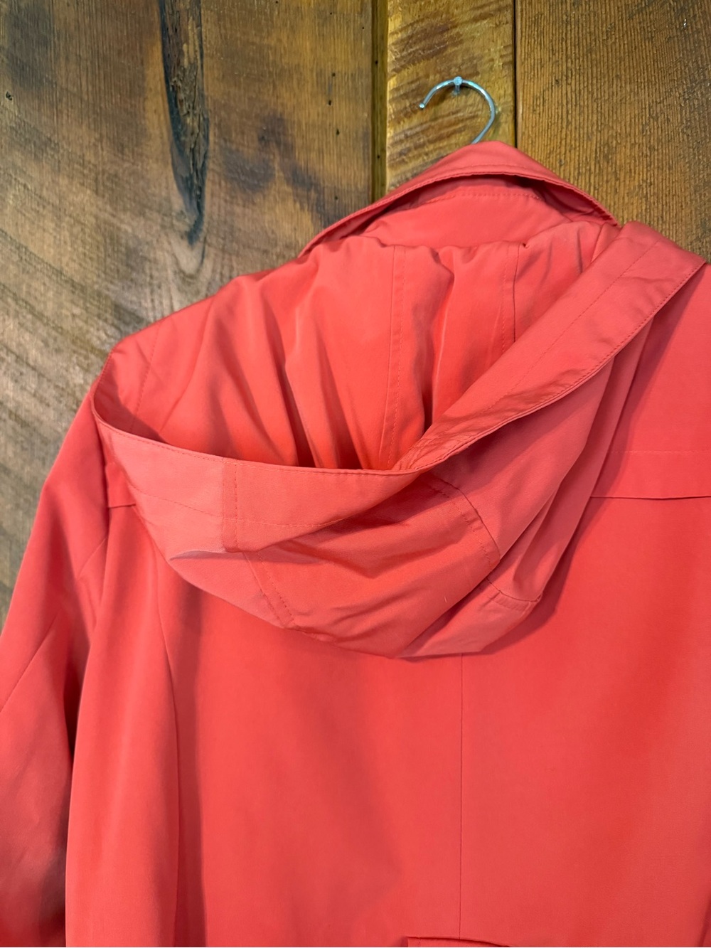 Liz Claiborne XL NWT Belted Trench Coat Hooded Rain Jacket Coastal Preppy - Picture 9 of 15